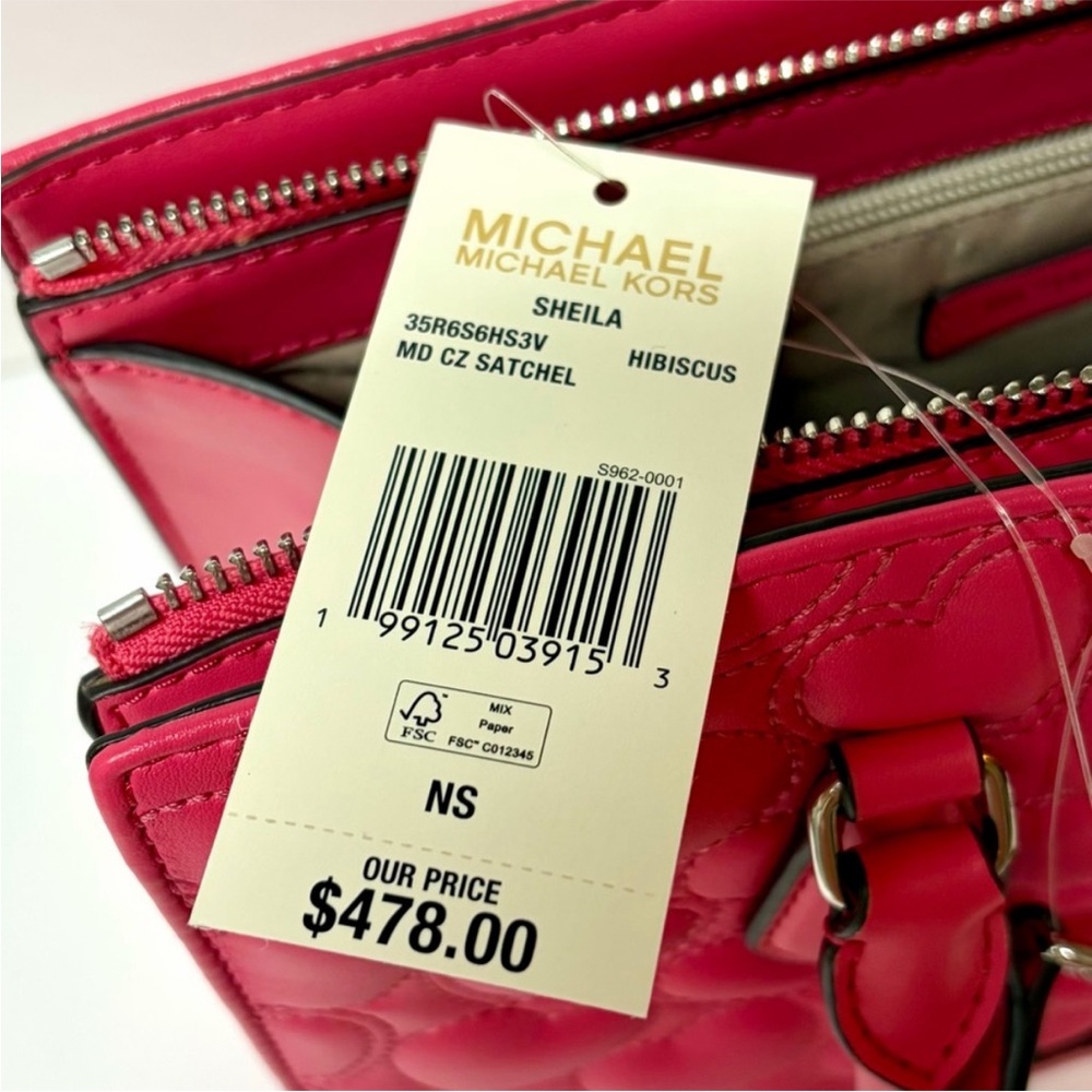 MICHAEL KORS Sheila Medium Heart Embroidered Satchel - Picture 14 of 15
